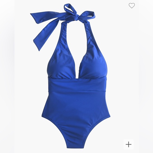 J. Crew Other - J. Crew Plunging Halter One Piece Swimsuit in Blue SZ 8 EUC
